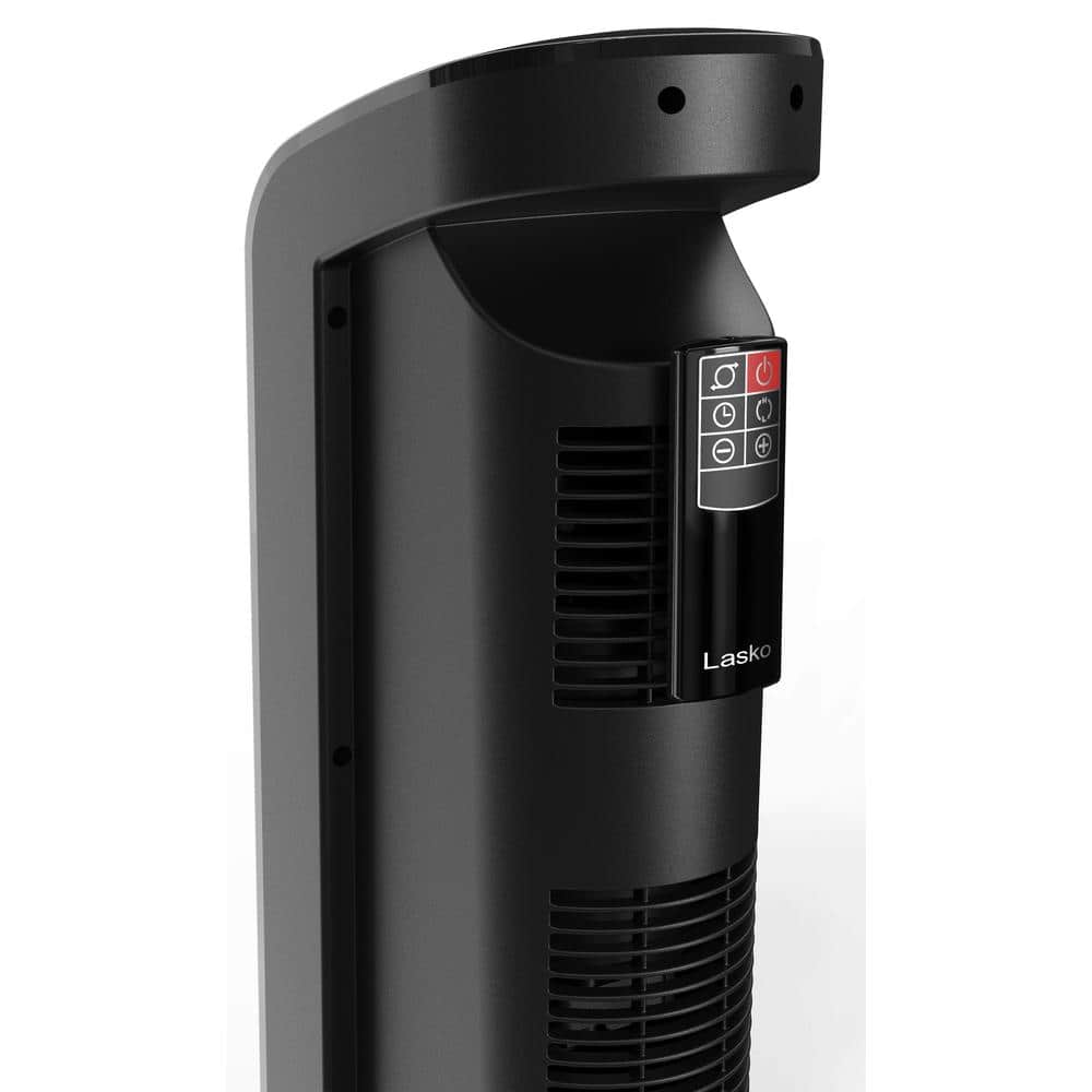 1500W 22 in. Black Electric Tower Oscillating Ceramic Space Heater with Digital Display, Timer and Remote Control - Hercitys