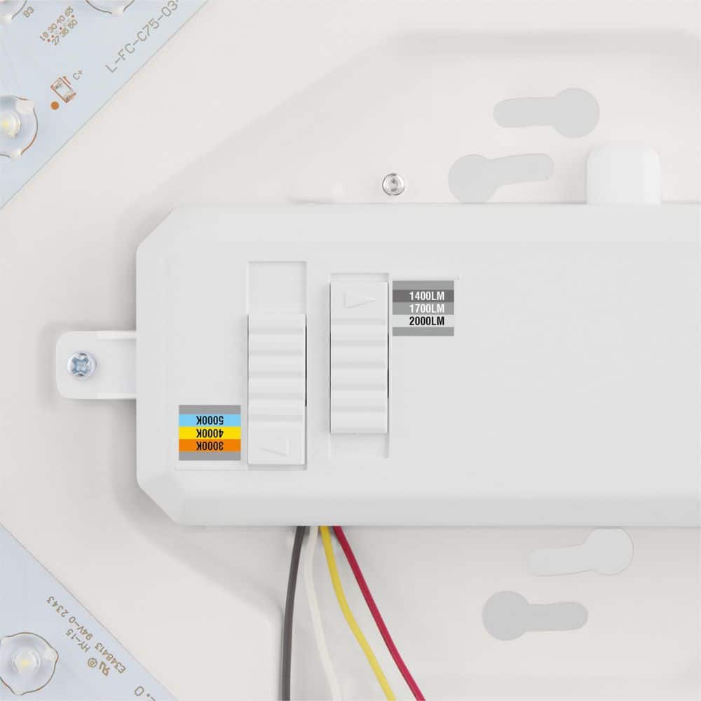 15 in. Light White Adjustable CCT and Brightness Integrated LED Ceiling Flush Mount Fixture with Night Light - Hercitys