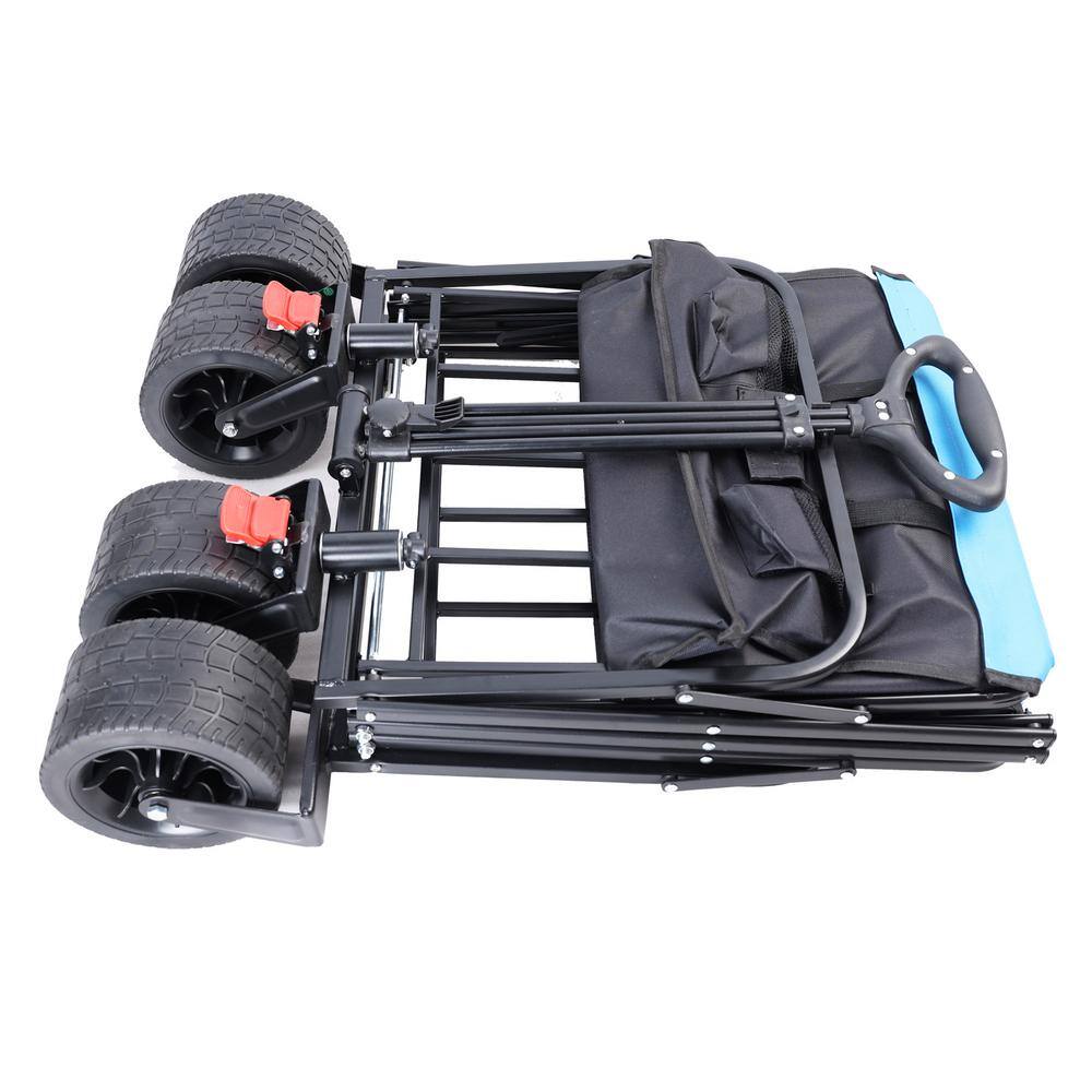 14 cu. ft. Black Steel Extra Long Large Capacity Folding Garden Cart - Hercitys