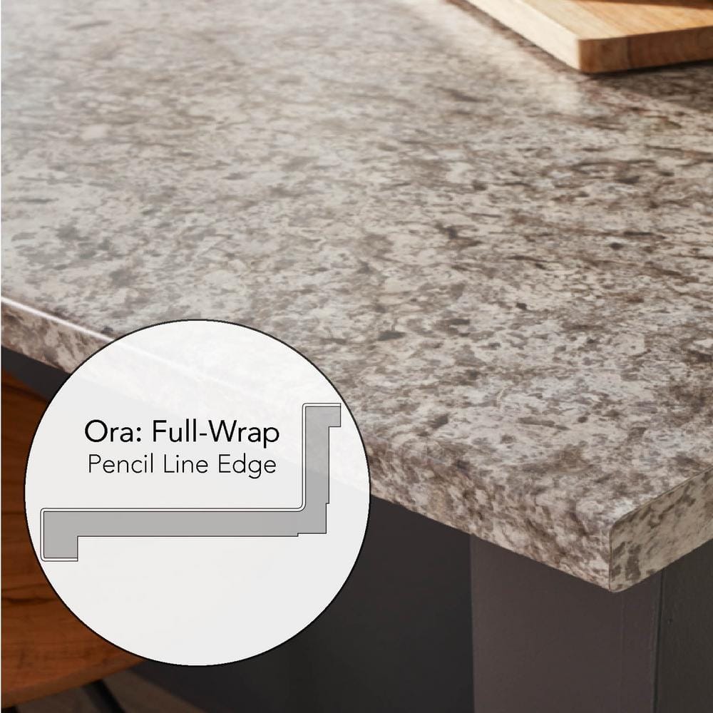 10 ft. Straight Laminate Countertop in Textured Tuscan Romano with Eased Edge and Integrated Backsplash - Hercitys