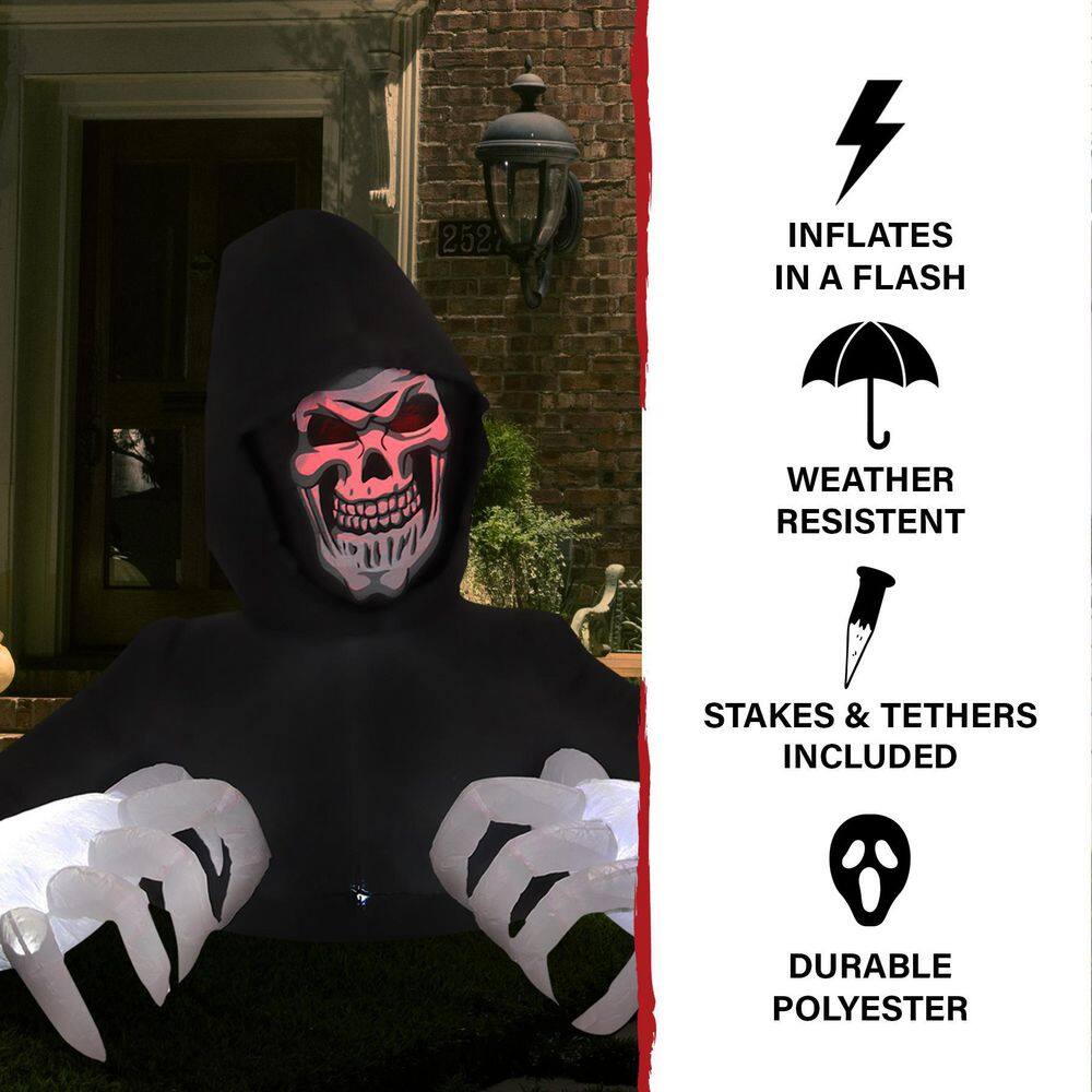 4.9 ft. Inflatable Pre-Lit Grim Reaper - Hercitys