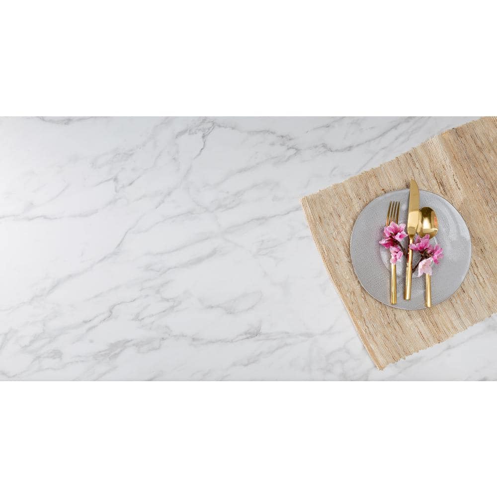 4 ft. x 8 ft. Laminate Sheet in Anzio Marble with Standard Fine Velvet Texture Finish - Hercitys