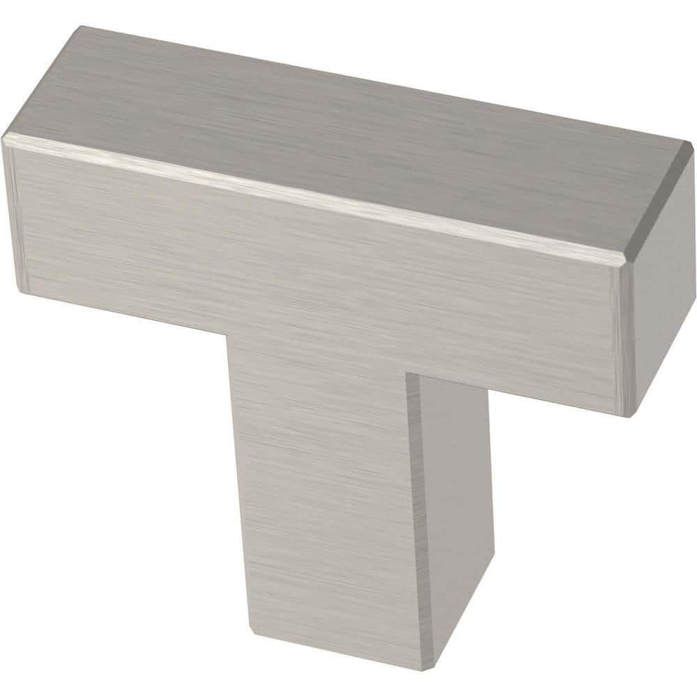 (30-Pack) Simple Modern Square 1-1/4 in. (32 mm) Modern Stainless Steel T-Shaped Bar Cabinet Knobs - Hercitys