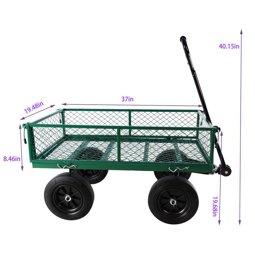 3.5 cu. ft. Metal Garden Cart, Green - Hercitys