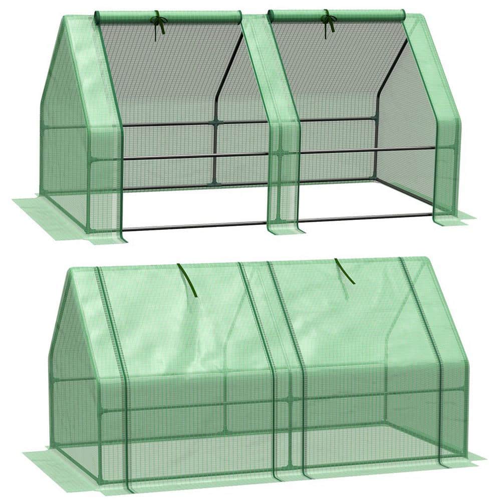 35 in. W x 70 in. D x 35 in. H Garden Portable Mini Greenhouse with Roll-up Zippered Window Waterproof Hot House - Hercitys