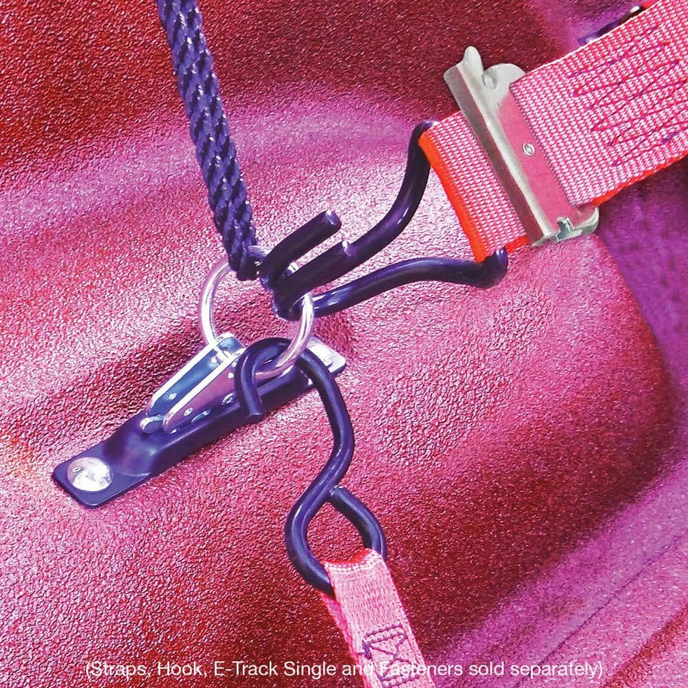 2 in. Zinc-Plated Hook-Ring with 1-1/2 in. Opening to Connect E-Track to Straps (2-Pack) - Hercitys