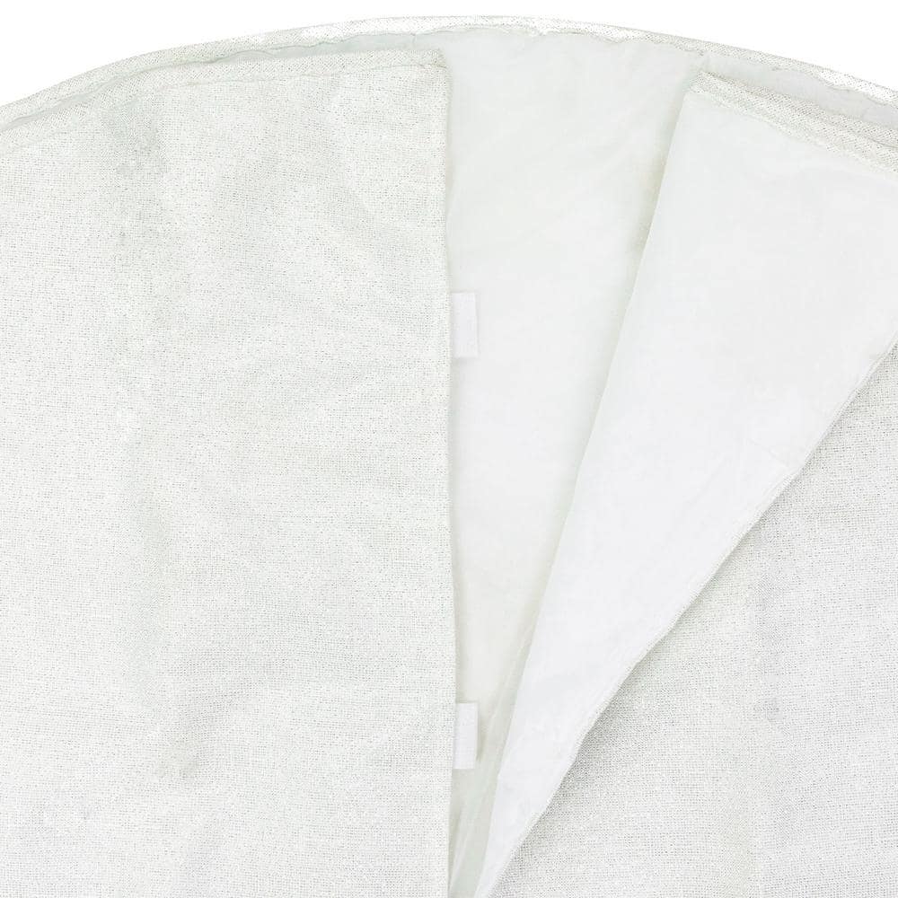 48 in. Gold and White Snowflake Embroidered Christmas Tree Skirt - Hercitys