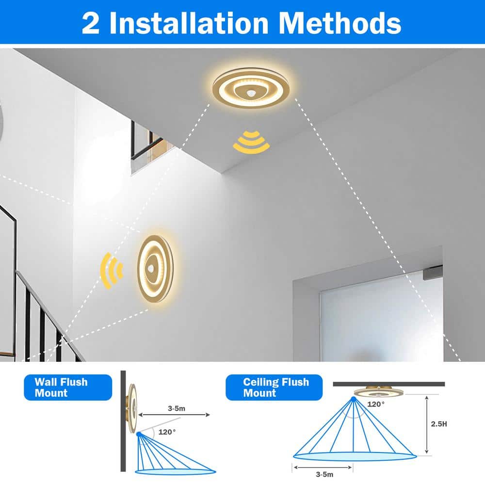 25 in. 1-Light Gold Flush Mount with No Glass Shade and No Bulbs Included 1-Pack - Hercitys