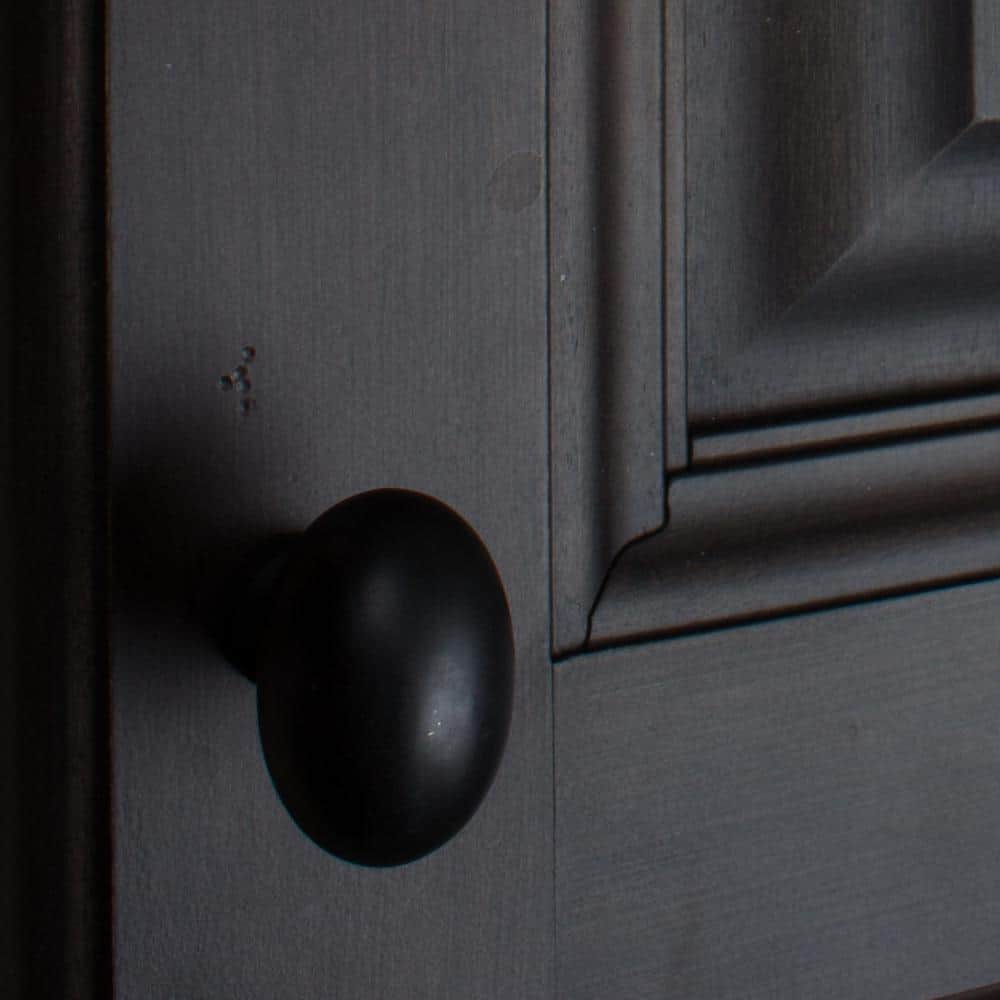 1-1/8 in. Dia Matte Black Classic Oval Cabinet Knob (10-Pack) - Hercitys