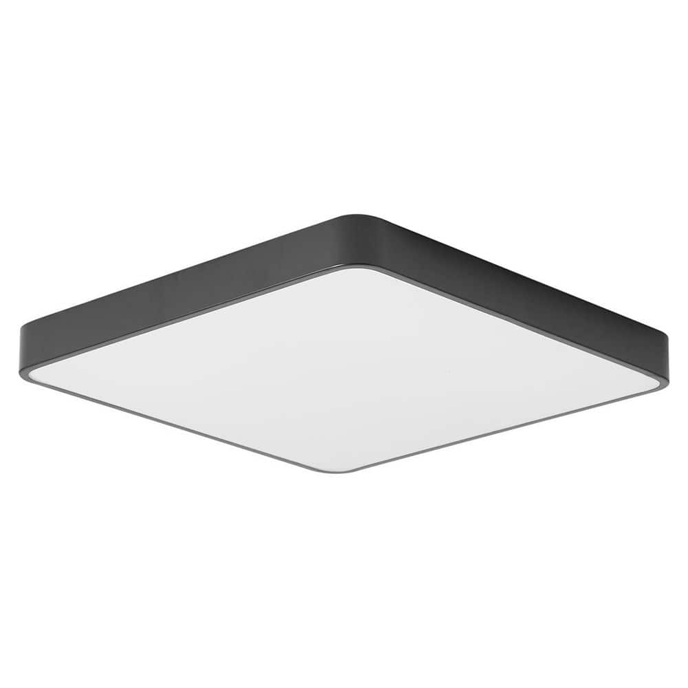 15.74 in. 36 Watt Modern LED Flush Mount Ceiling Light Black Ceiling Lighting Fixtures 6000K - Hercitys