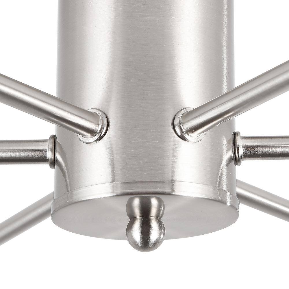 21.84 in. 6-Light Nickel Sputnik Transitional Flush Mount Ceiling Lights - Hercitys