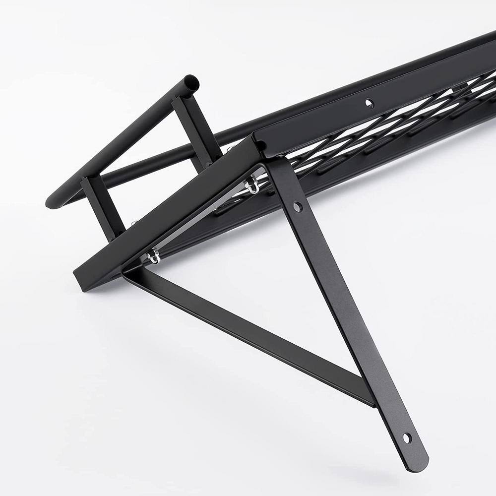 24 in. Black Wall Mounted Kitchen Pot Rack with 10-Hooks - Hercitys