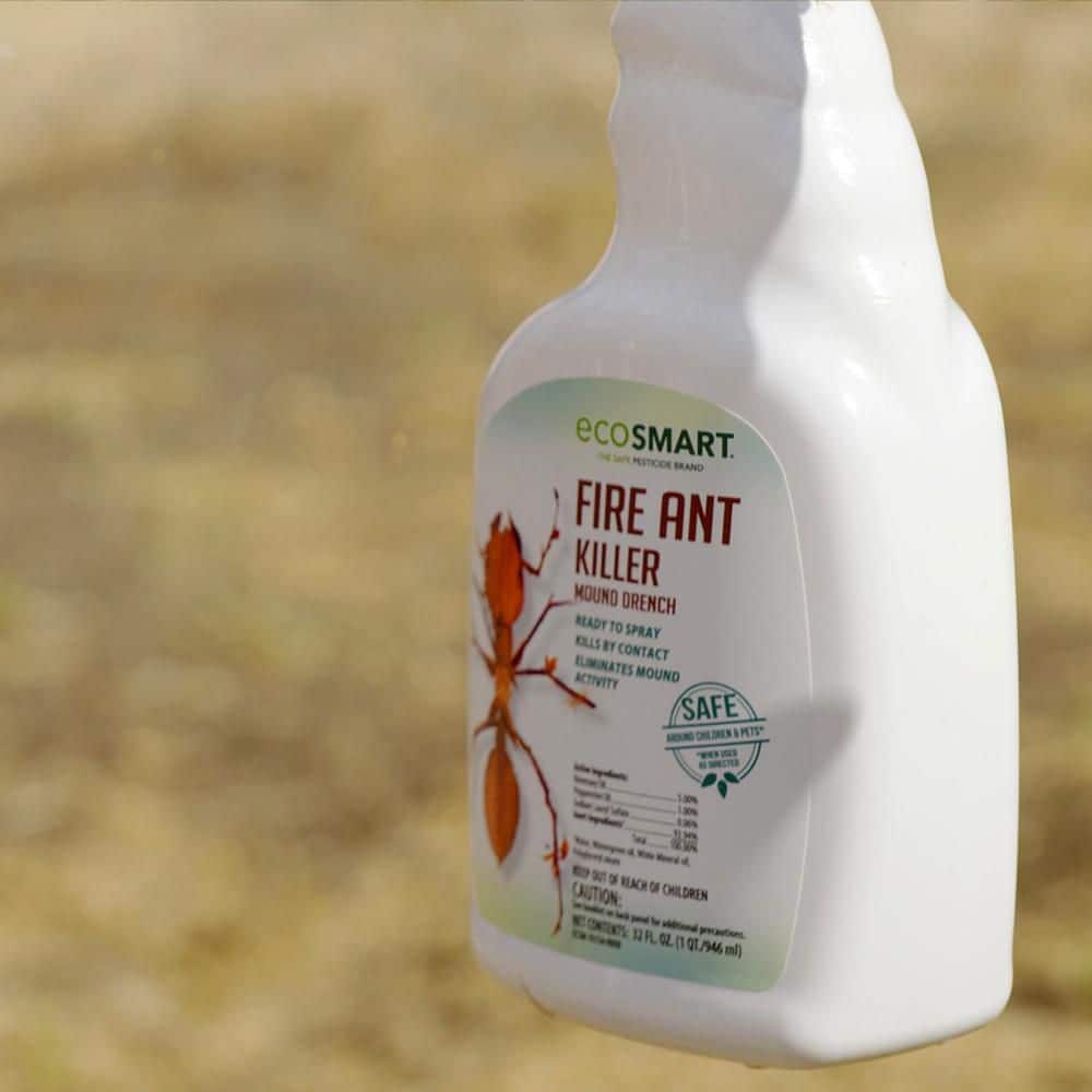 32 oz. Natural Fire Ant Killer Mound Drench-Hose End Spray Bottle with Plant-Based Ingredients, Treats up to 20 Mounds - Hercitys