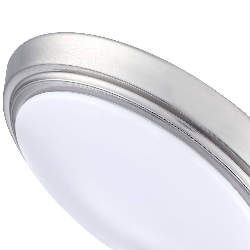 12.99 in. 1-Light Brushed Nickel Dimmable Selectable LED Ceiling Flush Mount (1-Pack) - Hercitys