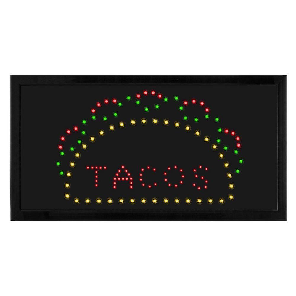 19 in. x 10 in. LED Rectangular TACO Sign with 2 Display Modes - Hercitys