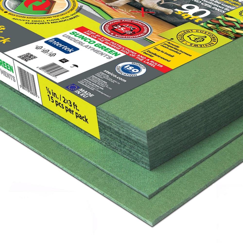 270 sq.ft. 2 ft. x 3 ft x 1/8 in. Wood Fiber Underlayment – Sound Barrier for Laminate, Vinyl, LVT, Hardwood Floors - Hercitys