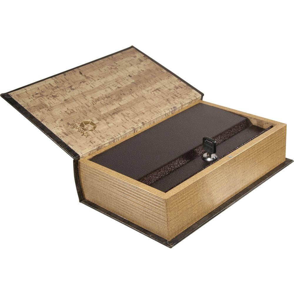 0.06 cu. ft. Steel Antique Book Lock Box Safe with Key Lock - Hercitys