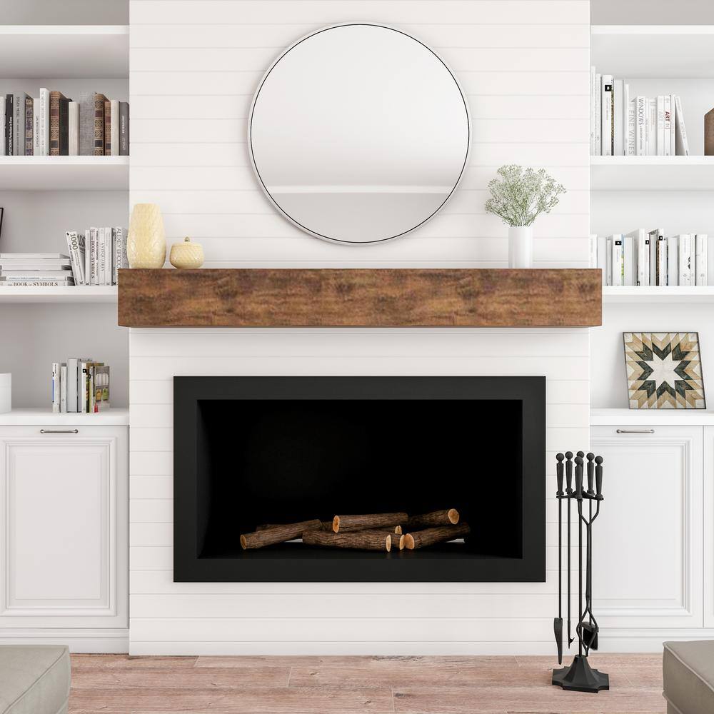 5-Piece Wrought Iron Fireplace Tool Set with Stand, Broom, Dustpan, Poker and Tongs in Matte Black - Hercitys