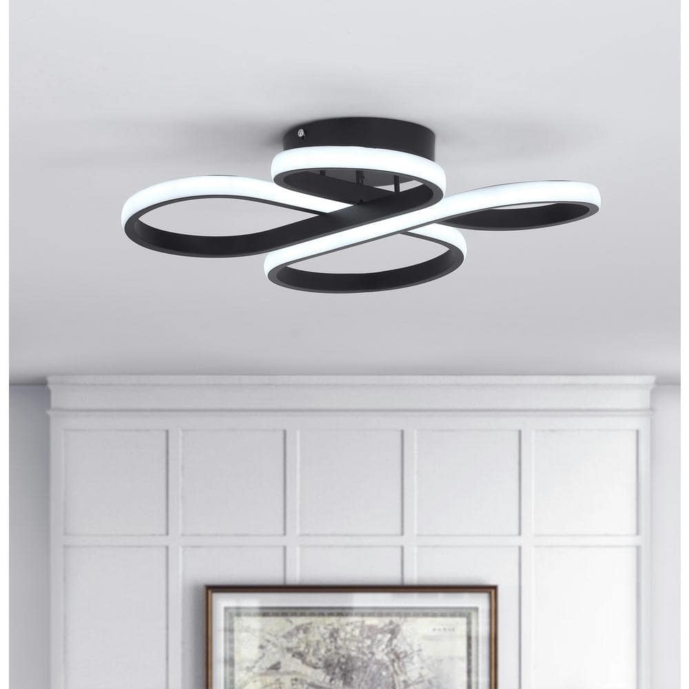 20.47 in. 1-Light Modern Linear Integrated LED Flush Mount Ceiling Lighting Fixtures - Hercitys