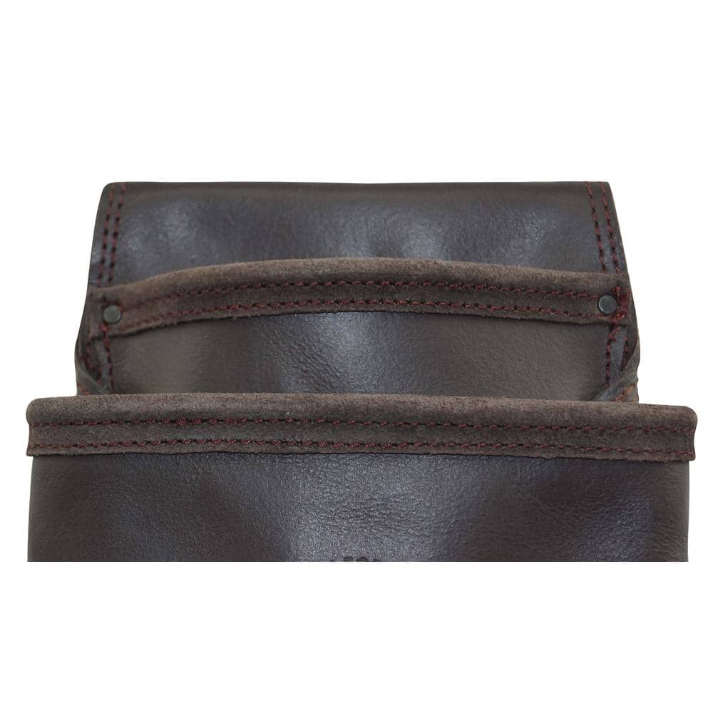 2-Pocket Oil Tanned Leather Nail and Tool Pouch - Hercitys
