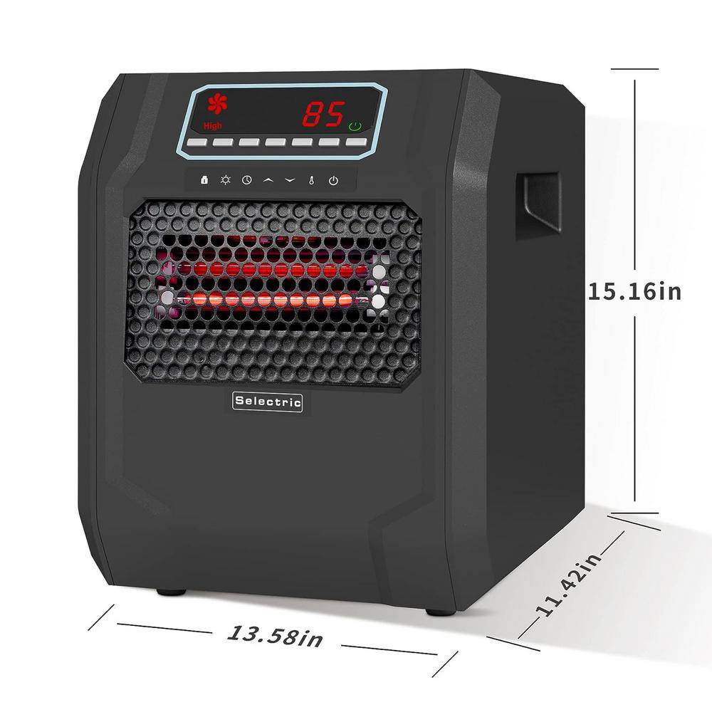 1500-Watt 15.16 in. Black Electric Ceramic Space Heater with 3-Heat Settings, Radiant (2-Pack) - Hercitys