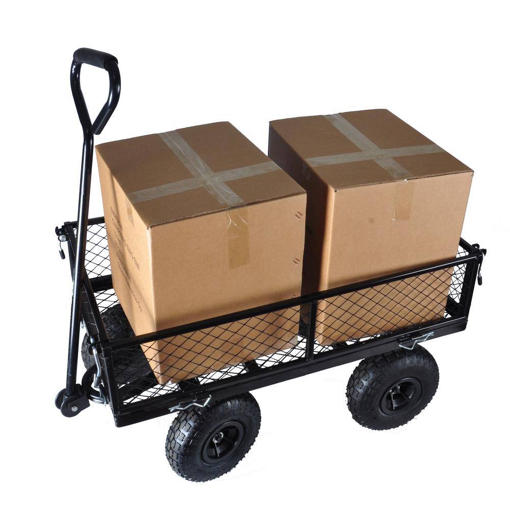 3.5 cu. ft. Metal Garden Cart, Black - Hercitys