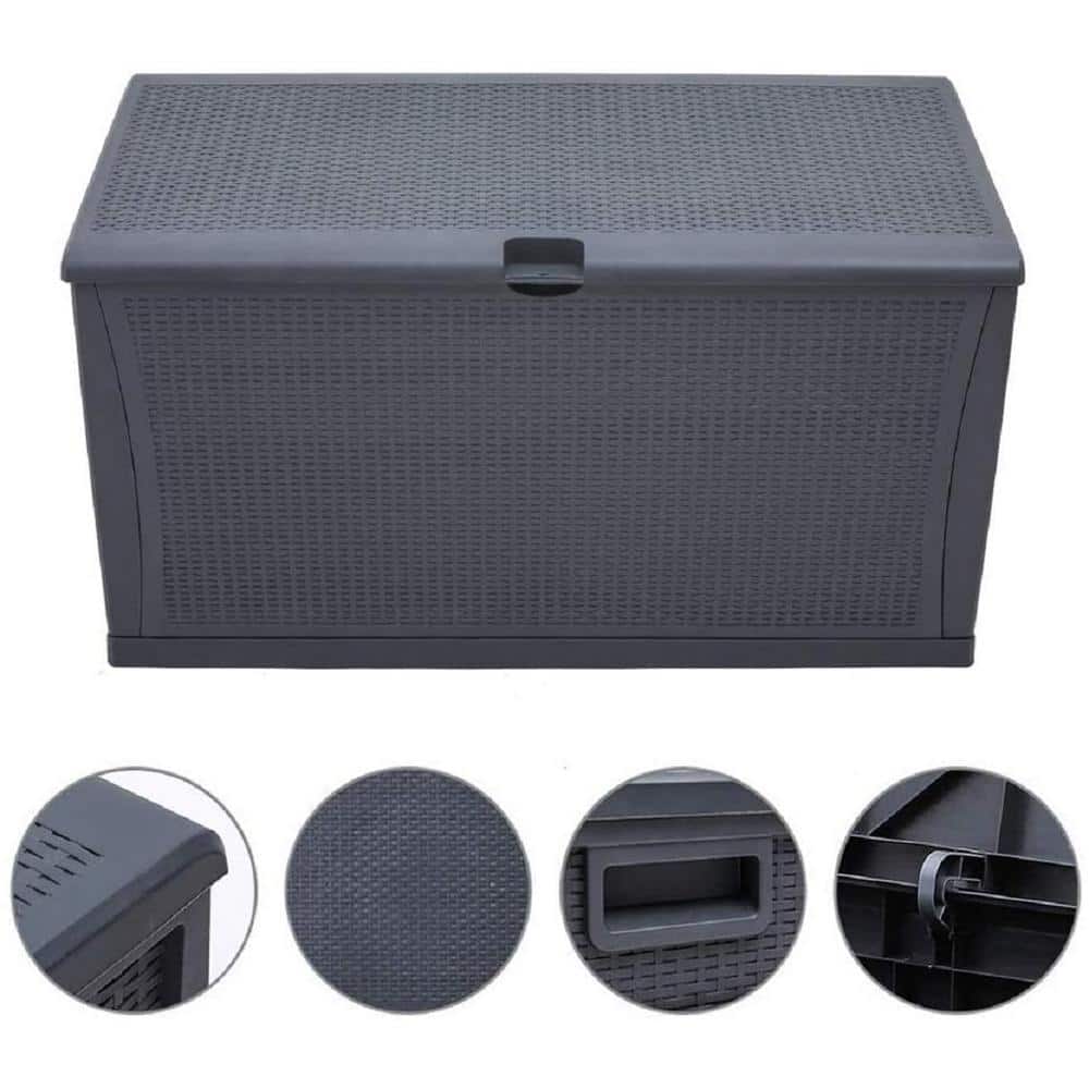 120 Gal. Grey Resin Deck Box - Hercitys
