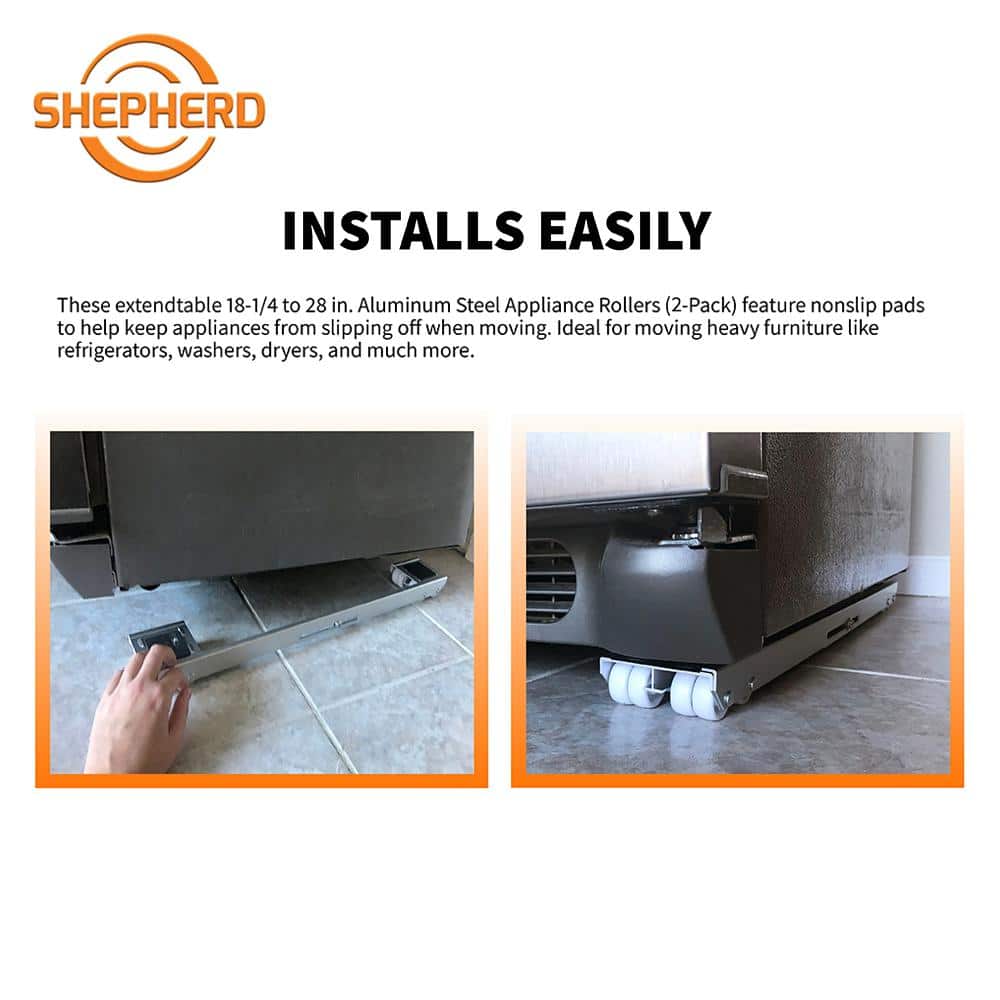 18-1/4 – 28 in. Aluminum Steel Appliance Rollers (2-Pack) - Hercitys