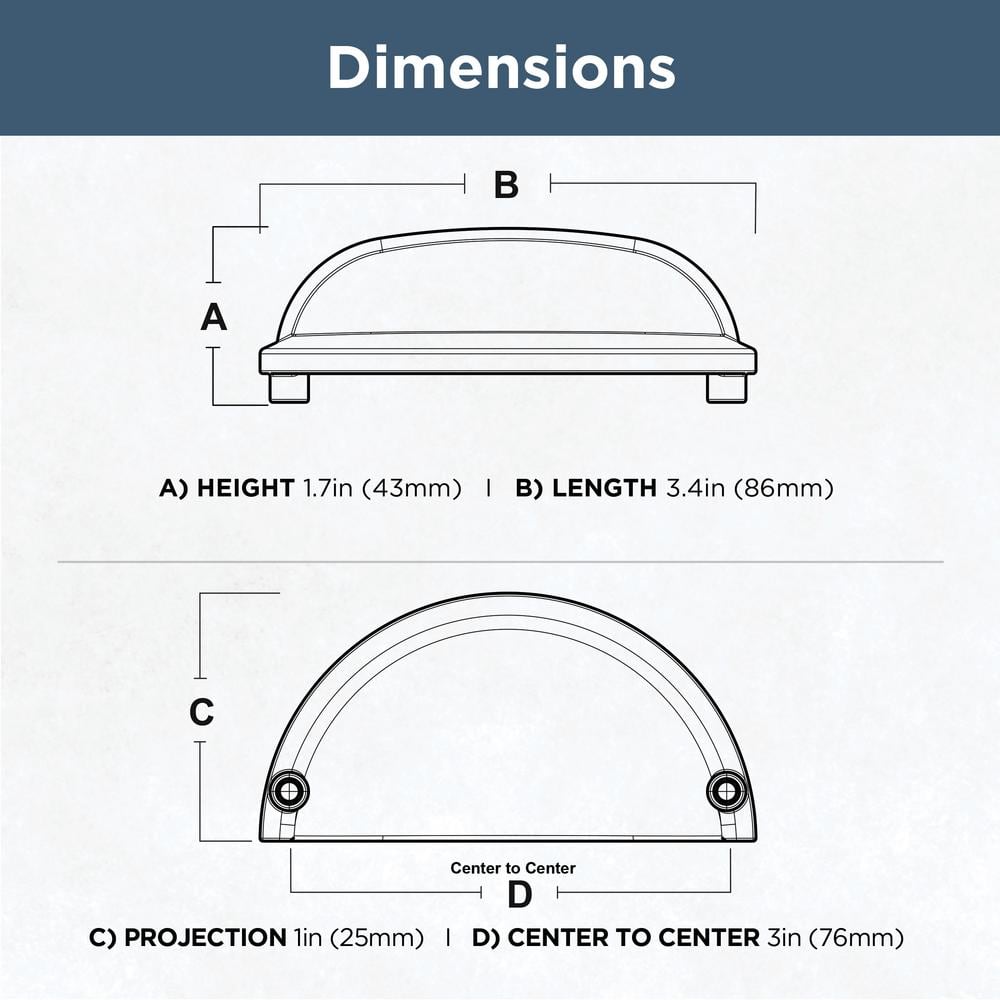 10-Pack Cup 3 in. (76 mm) Classic Satin Nickel Cabinet Drawer Cup Pulls - Hercitys