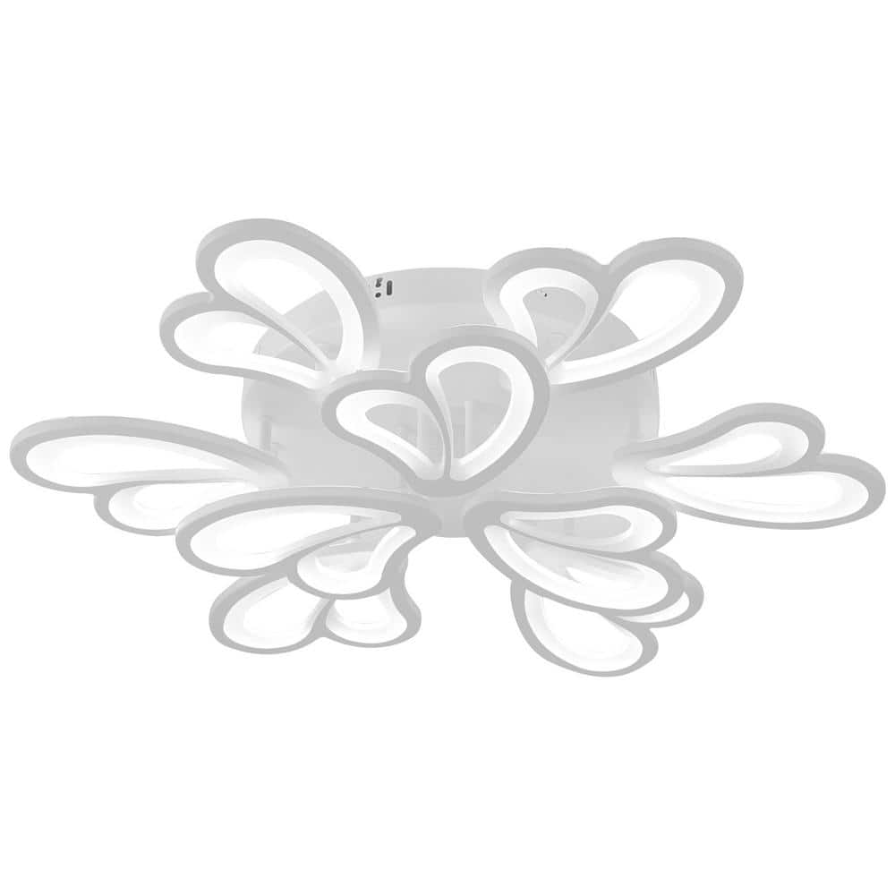 25 in. Indoor Modern Dimmable LED Semi-Flush Mount Ceiling Light with Remote for Living Room, Bedroom, Dining Room - Hercitys