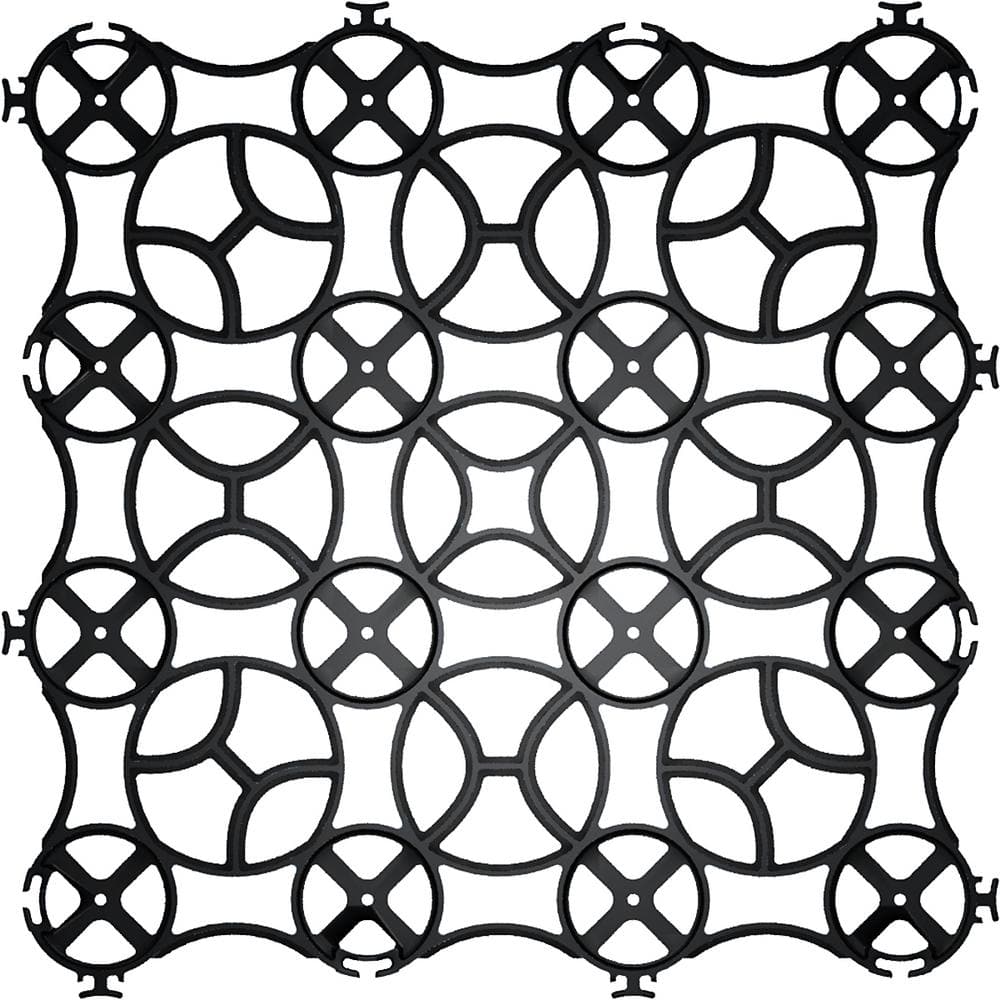 22 in. x 22 in. x 1 in. Black Slim Grid Plastic Pavers (12-Pavers/40.5 sq. ft.) - Hercitys