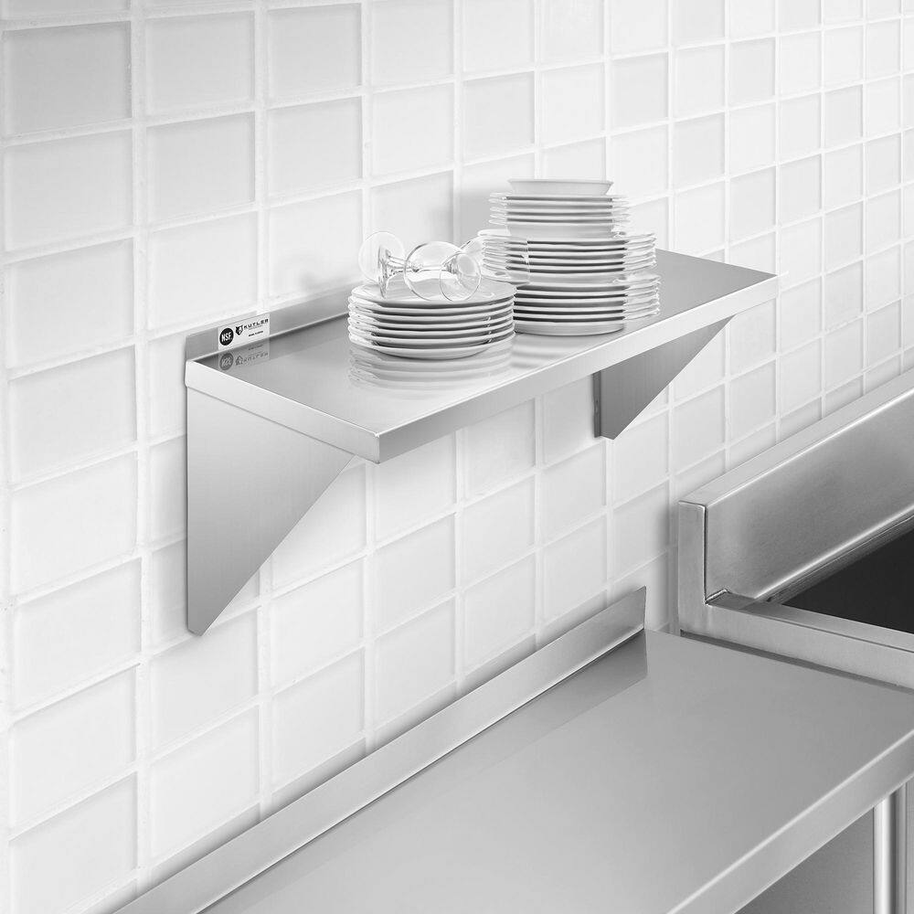 36 in. W x 18 in. D Stainless Steel Wall Mounted Shelf, Restaurant, Kitchen, Laundry, NSF Certified Garage Wall Shelf - Hercitys