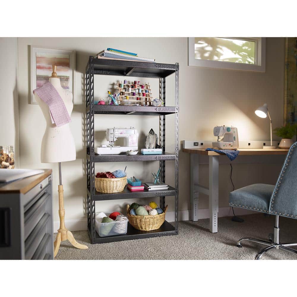 5-Tier Steel Garage Storage Shelving Unit with EZ Connect (36 in. W x 72 in. H x 18 in. D) - Hercitys