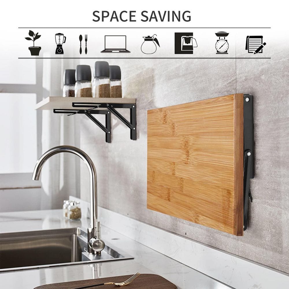 2 in. H Metal 330 lb. Load Capacity Folding Shelf Bracket, Heavy Duty and Space-Saving Design (2-Pack) - Hercitys