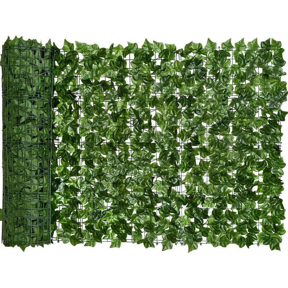 118 in. x 39.4 in. Faux Ivy Privacy Fence Wall Screen, Faux Hedge Fence and Faux Ivy Vine Leaf Decoration - Hercitys