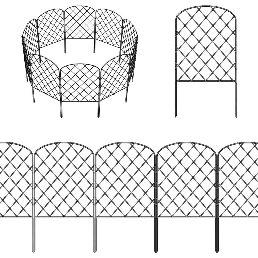 25 Pack 24 in. Rustproof Metal Decorative Garden Fence Arched Animal Barrier Border for Outdoor Patio Yard 27 ft. - Hercitys