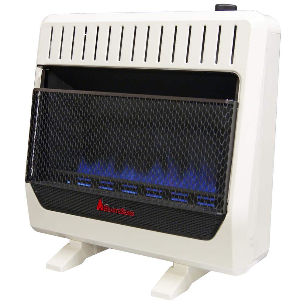 30,000 BTU Vent Free Dual Fuel (NG or LP) Blue Flame Heater with Base Feet – T-Stat Control - Hercitys