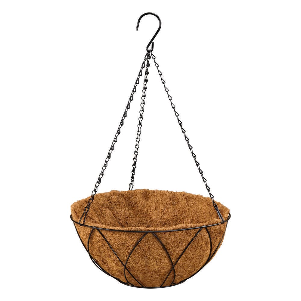 14 in. D x 5.9 in. H HydroSave Coconut Premium Hanging Planter Basket - Hercitys