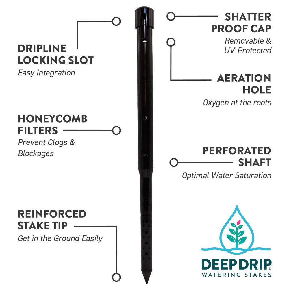 24 in. Watering Stakes (3-Pack) – Black - Hercitys