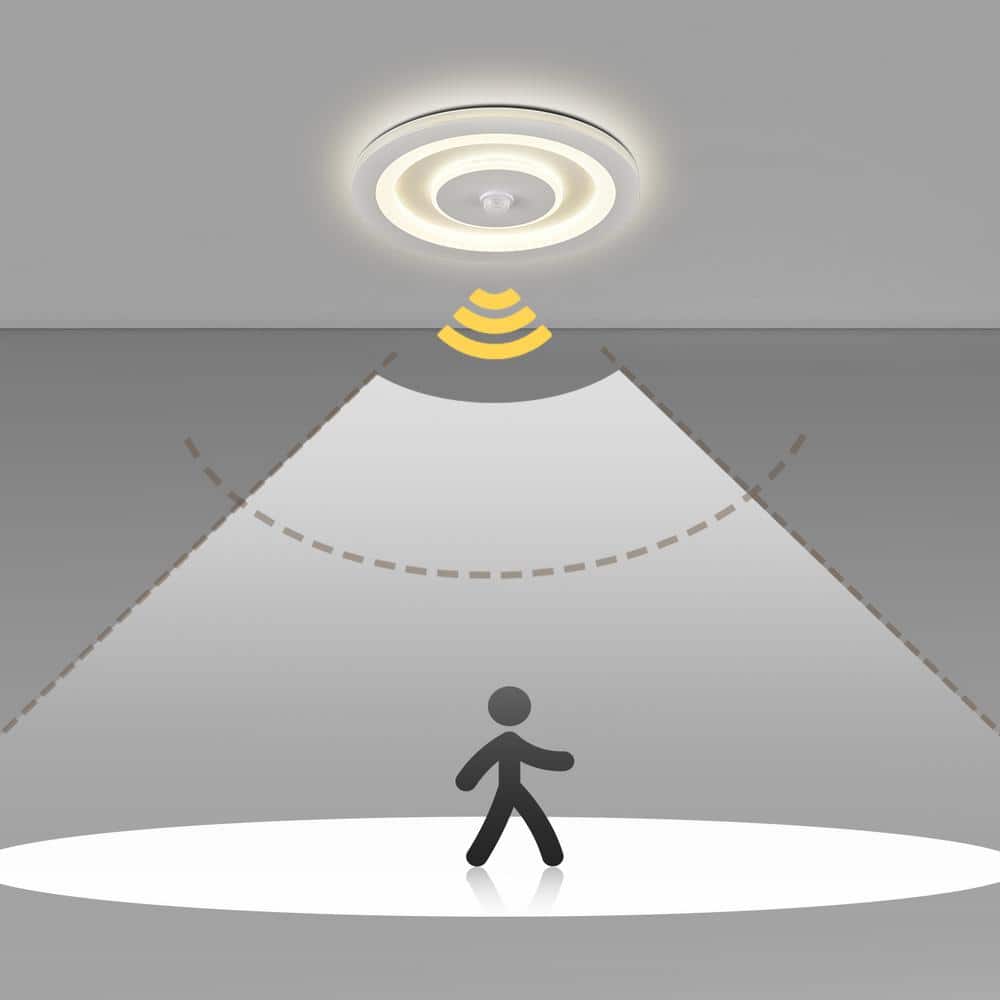 25 in. 1-Light White Flush Mount with No Glass Shade and No Bulbs Included 1-Pack - Hercitys