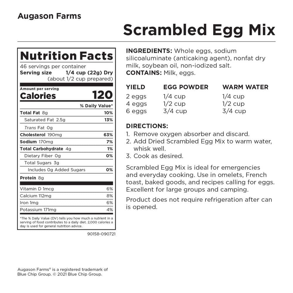 36 oz. #10 GF AF Dairy Scrambled Egg Mix - Hercitys
