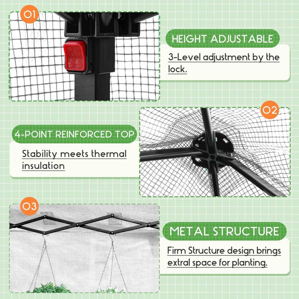 4 ft. W x 6 ft. D Collapsible Metal Walk-In Greenhouse, White - Hercitys