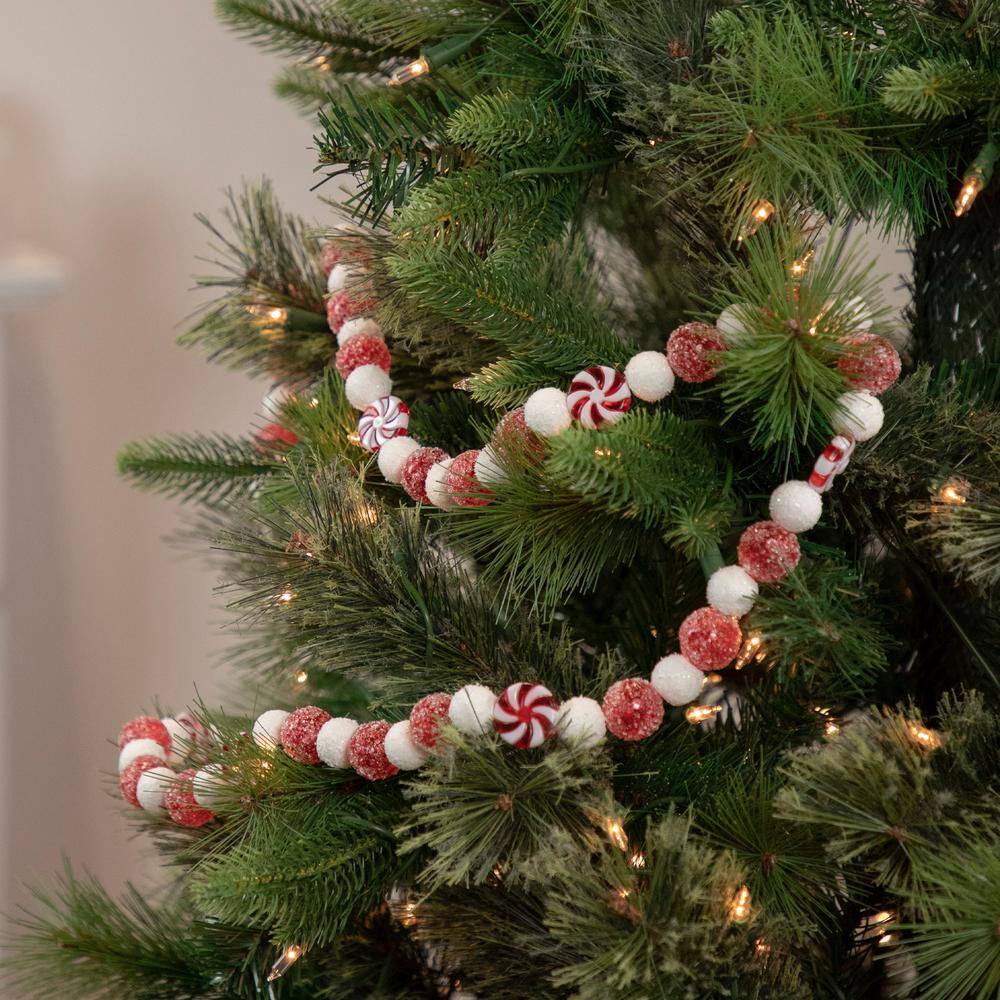 4 ft. Red and White Peppermint Candy Artificial Christmas Garland -Unlit - Hercitys