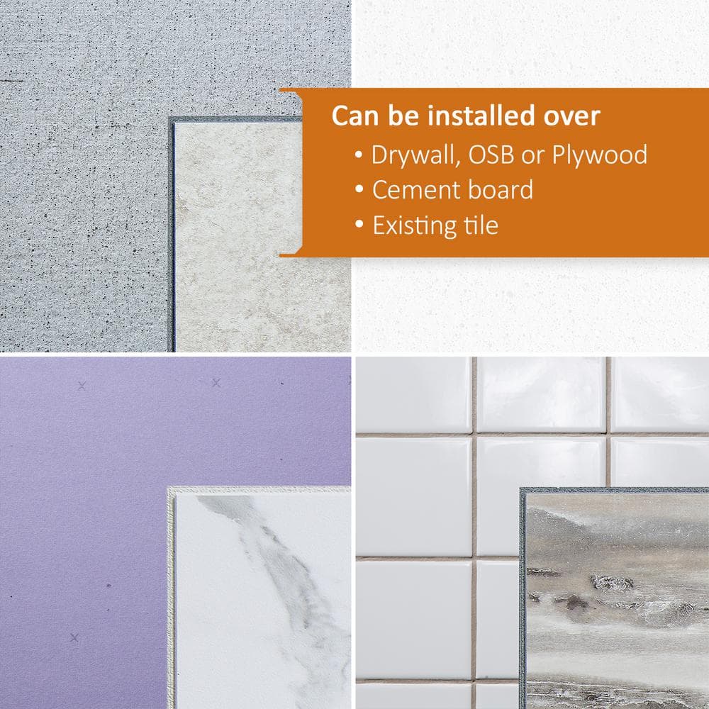 23.23 in. L x 11.1 in. W Wintry Mix No Grout Vinyl Wall Tile (17.9 sq. ft./case) - Hercitys