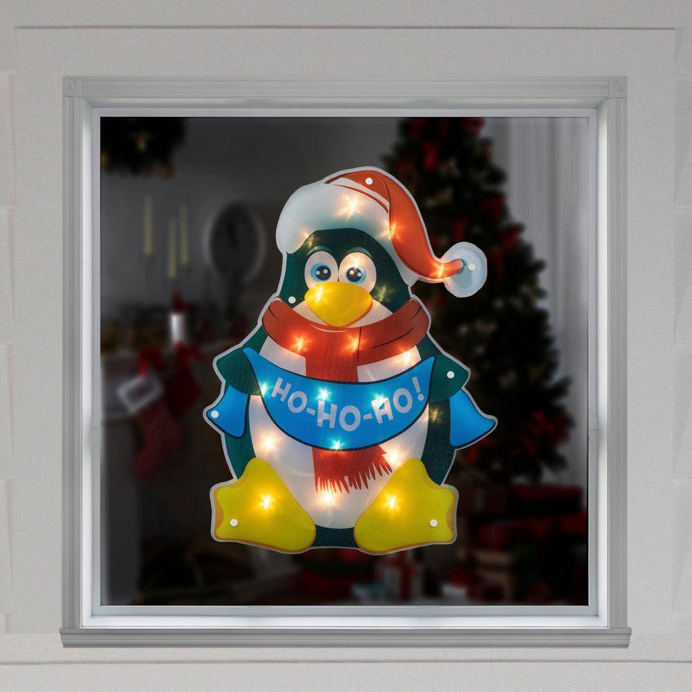 18 in. Lighted Penguin Christmas Window Silhouette - Hercitys