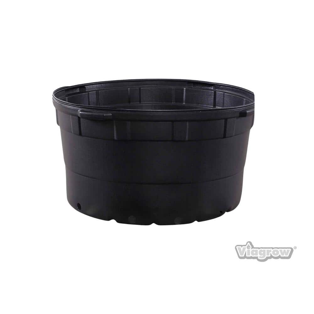 35 Gal. Plastic Round Nursery Pots-34 Actual Gallons / 128.7 Liters / 28 in. W x 15 in. H (5-Pack) - Hercitys