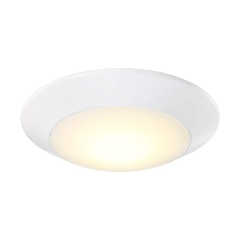 5.98 in. White Integrated LED Flush Mount Disc Light - Hercitys
