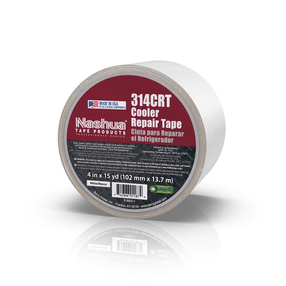 4 in. x 15 yd. 314CRT Cooler Repair Duct Tape in White - Hercitys