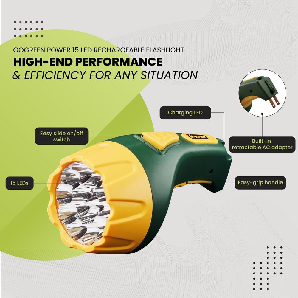 15 LED Rechargeable Flashlight - Hercitys