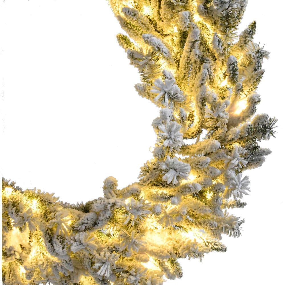 36 in. Artificial Pre-Lit Wreath Arrangement with Pinecones - Hercitys